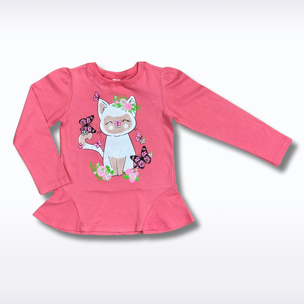 Camiseta Manga Larga JERSEY / estampado GATITO