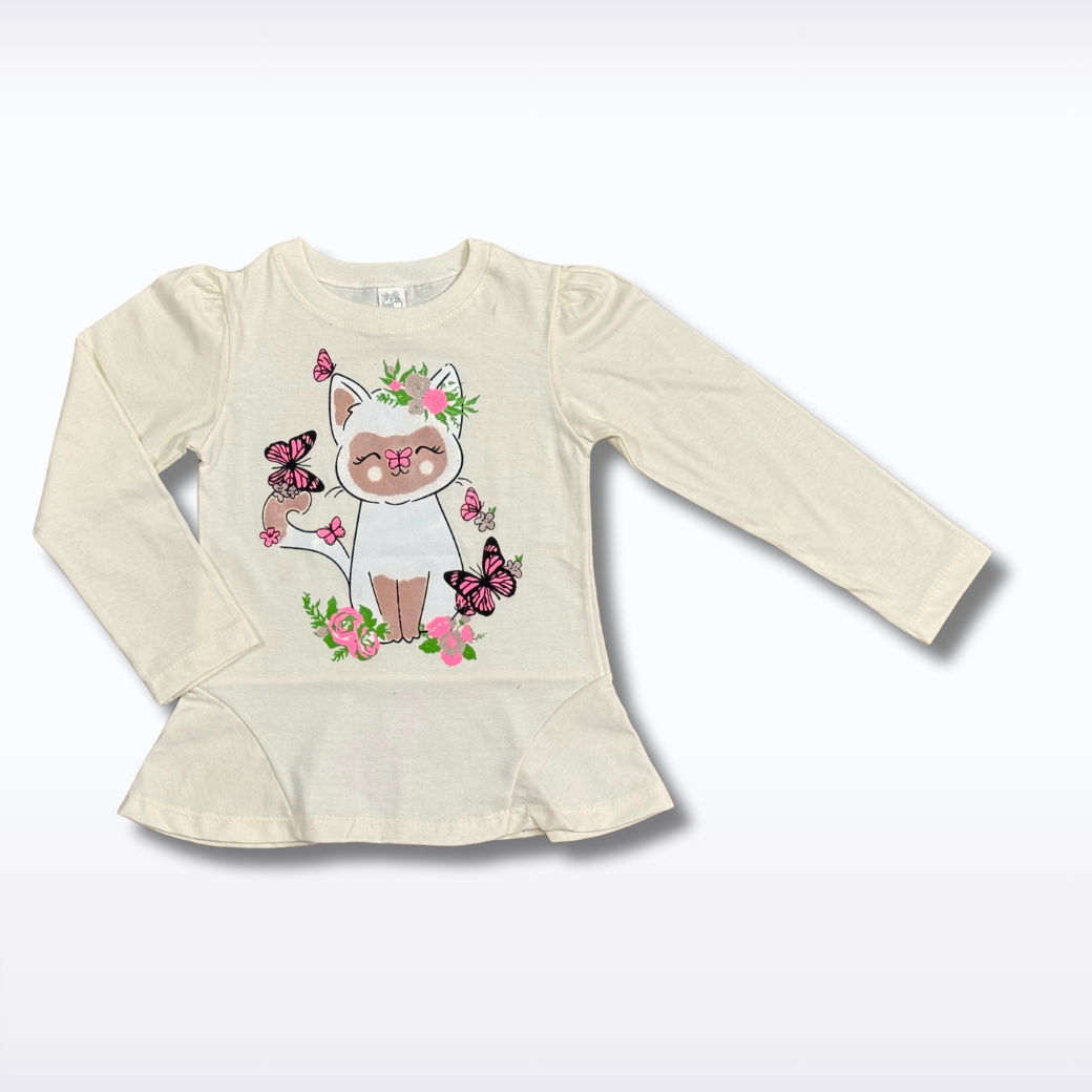 Camiseta Manga Larga JERSEY / estampado GATITO