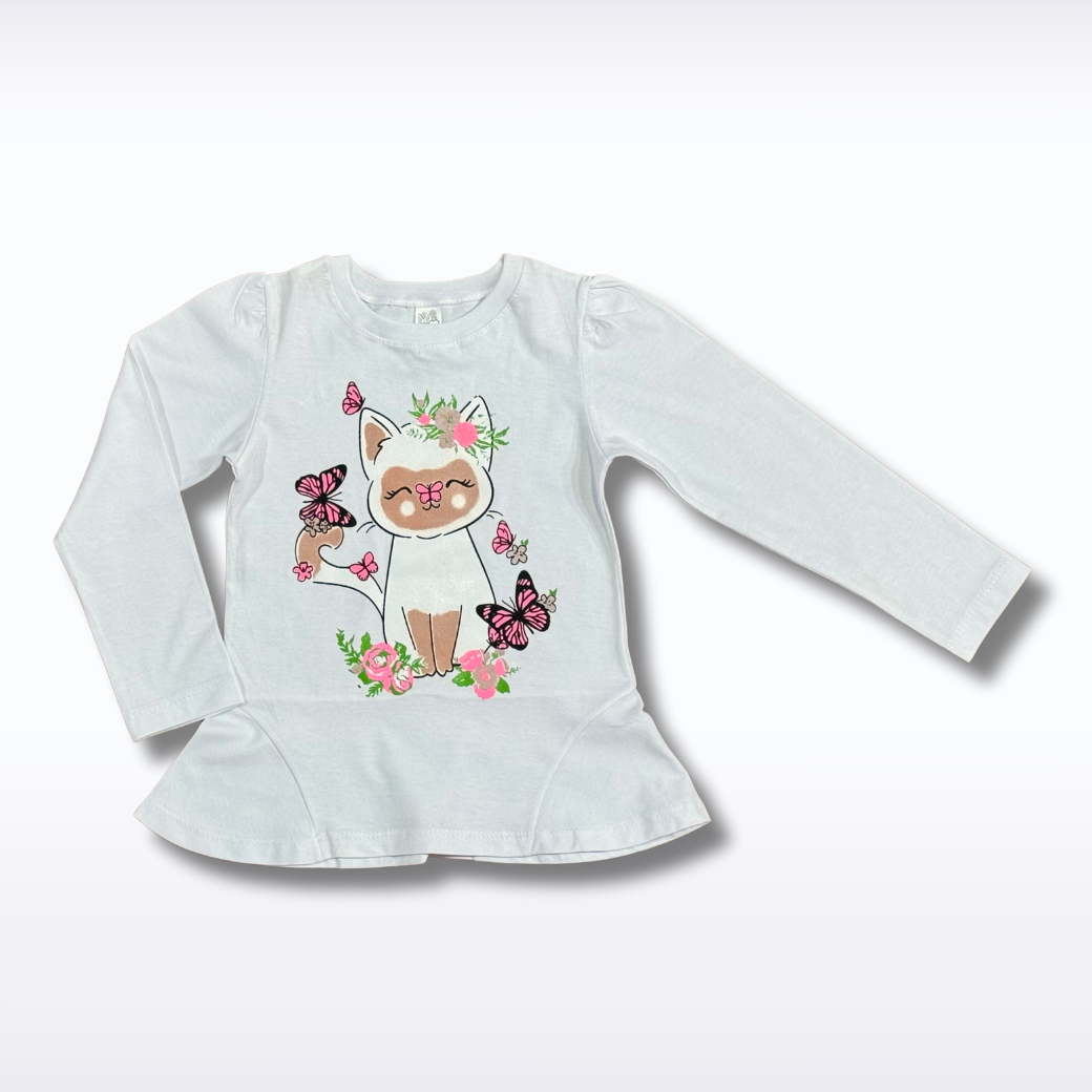 Camiseta Manga Larga JERSEY / estampado GATITO