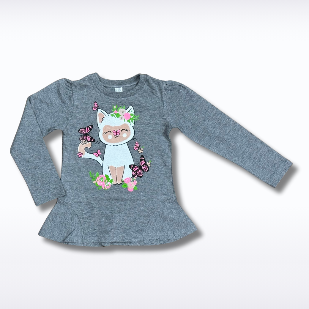 Camiseta Manga Larga JERSEY / estampado GATITO