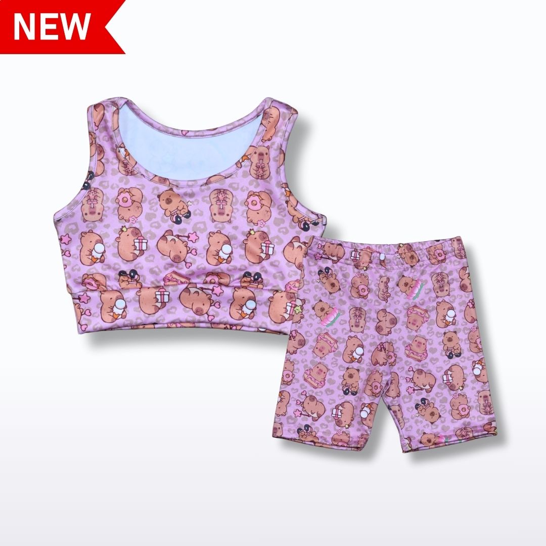 Conjunto Top Y Short Capibara Lycra Premium