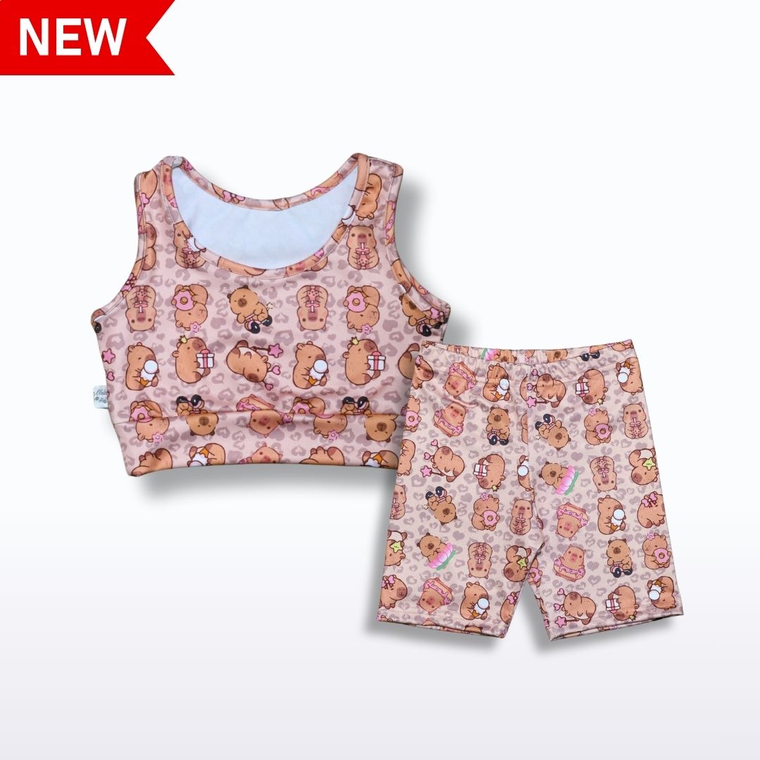 Conjunto Top Y Short Capibara Lycra Premium