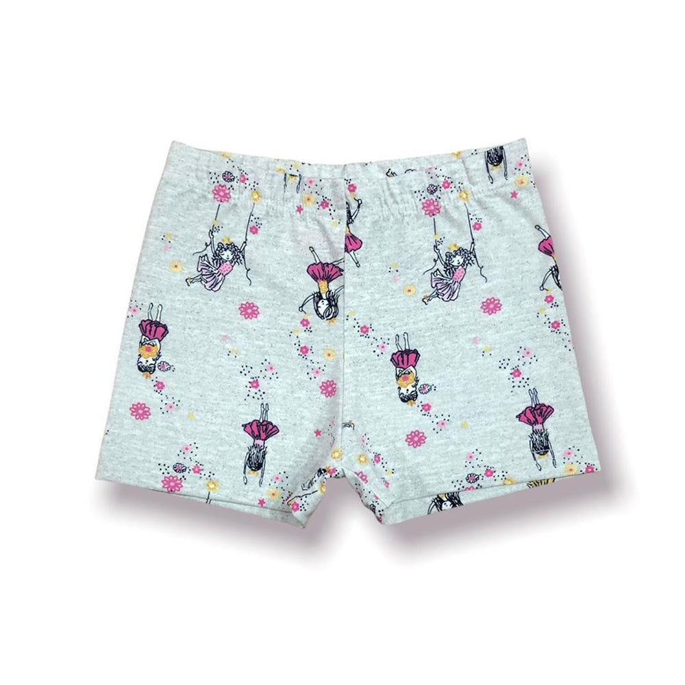 Short de  Algodón con Lycra Estampada de Bailarina