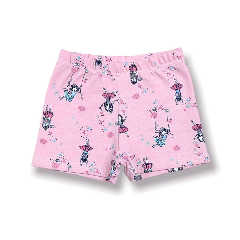 Short de  Algodón con Lycra Estampada de Bailarina